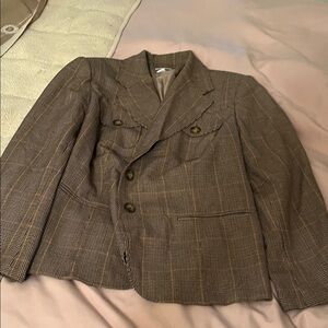 Dressbarn Houndstooth Blazer with Pink Accents